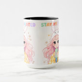 Cute Pastel Pink Hair Stay Hydrated graphic Mug マグカップ (中央)