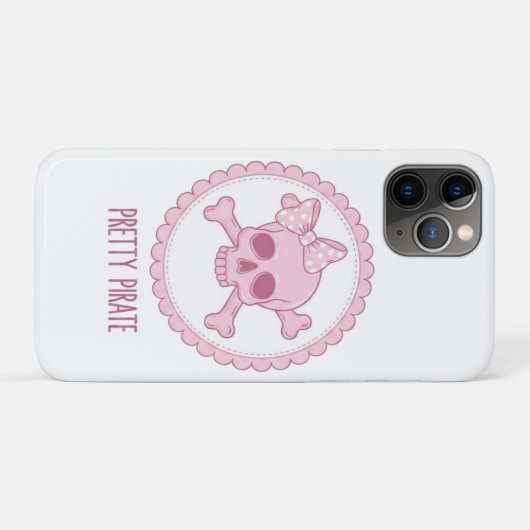 Cute Pastel Pink Skull with Bow and Crossbones Des Case-Mate iPhoneケース (裏面(横))