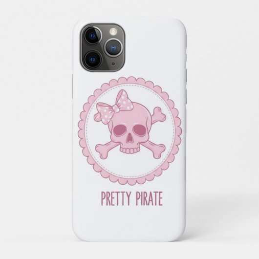 Cute Pastel Pink Skull with Bow and Crossbones Des Case-Mate iPhoneケース (裏)