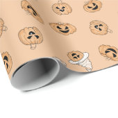 Cute Pastel Pumpkin Halloween Pattern Wrapping Pap ラッピングペーパー (ロールコーナー)