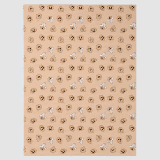 Cute Pastel Pumpkin Halloween Pattern Wrapping Pap 薄葉紙 (正面)
