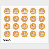 Cute Pastel Puppy Friends Sticker Sheet ラウンドシール (シート)