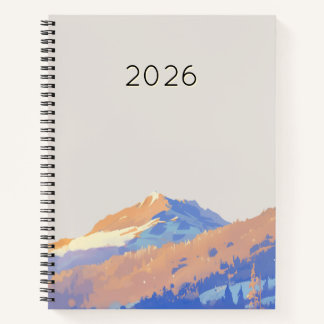 Cute Pastel Purple Minimalist Mountain ノートブック