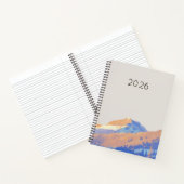 Cute Pastel Purple Minimalist Mountain ノートブック (内部)