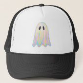 Cute Pastel Rainbow Ghost | Aesthetic Spooky キャップ (正面)