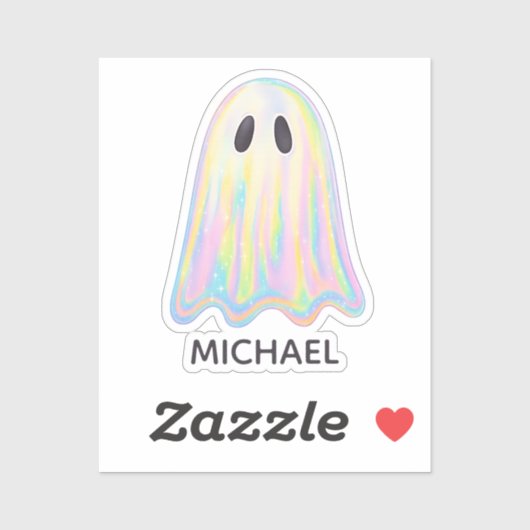 Cute Pastel Rainbow Ghost | Aesthetic Spooky シール (シート)