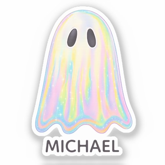 Cute Pastel Rainbow Ghost | Aesthetic Spooky シール (正面)