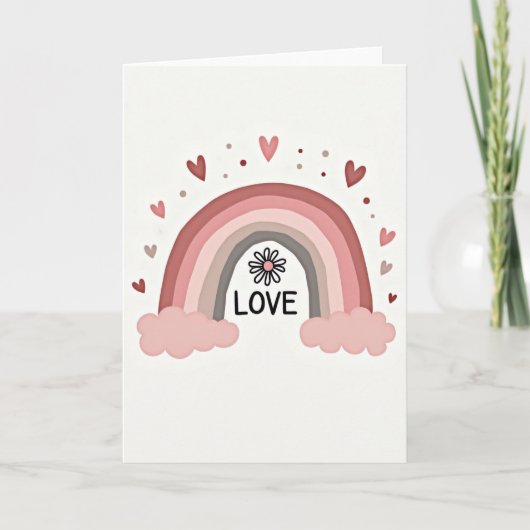 Cute Pastel Rainbow Love Card カード (正面)