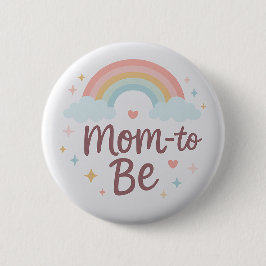 Cute Pastel Rainbow Mom to Be Button 缶バッジ
