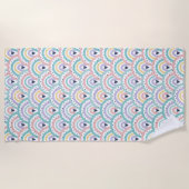 Cute Pastel Rainbow Pattern Beach Towel ビーチタオル (正面)