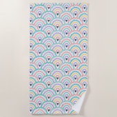 Cute Pastel Rainbow Pattern Beach Towel ビーチタオル (正面)