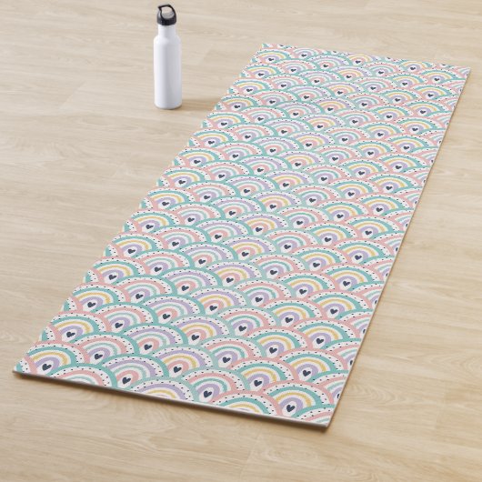 Cute Pastel Rainbow Pattern Yoga Mat ヨガマット (インサイチュ)
