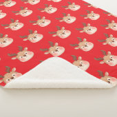 Cute Pastel Reindeer Head シェルパブランケット (3/4)