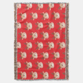 Cute Pastel Reindeer Head スローブランケット (正面縦)