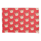 Cute Pastel Reindeer Head 枕カバー (正面)