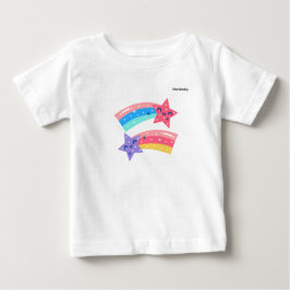Cute Pastel Shooting Stars Rainbow Illustration ベビーTシャツ