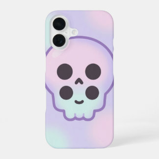 Cute Pastel Skull Kawaii Halloween Case iPhone 16ケース
