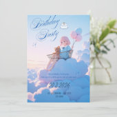 Cute Pastel Sky Birthday Invitation 招待状 (スタンド正面)