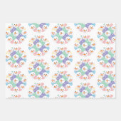 Cute Pastel Snowman Heads Seamless ラッピングペーパーシート (正面3)