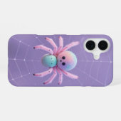 Cute Pastel Spider on Web Halloween Case iPhone 16ケース (裏面横)