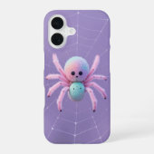 Cute Pastel Spider on Web Halloween Case iPhone 16ケース (裏面)