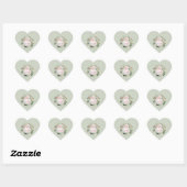 Cute Pastel Spring Bunny Floral Wreath Nursery Art ハートシール (シート)