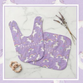 Cute Pastel Unicorn and Rainbow for Kids バープクロス