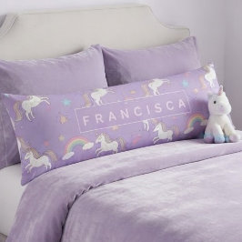Cute Pastel Unicorn and Rainbow for Kids ボディピロー