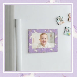 Cute Pastel Unicorn and Rainbow for Kids マグネットフレーム