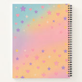 Cute Pastel Unicorn Rainbow Personalized ノートブック (裏面)