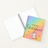 Cute Pastel Unicorn Rainbow Personalized ノートブック (内部)