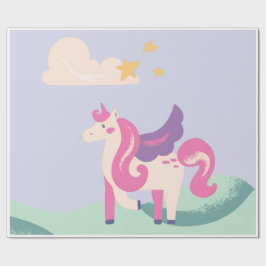 Cute Pastel Unicorn Wrapping Paper – Kids Birthday ラッピングペーパー