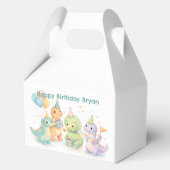 Cute Pastel Watercolor Dinosaurs Birthday フェイバーボックス (正面)