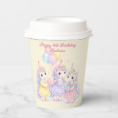 Cute Pastel Watercolor Dinosaurs Birthday 紙コップ (正面)