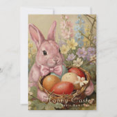 Cute pastel  watercolor easter bunny eggs シーズンカード (正面)