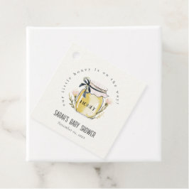 Cute Pastel Watercolor Honey Jar Baby Shower フェイバータグ