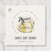 Cute Pastel Watercolor Honey Jar Baby Shower フェイバータグ (正面)