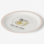 Cute Pastel Watercolor Honey Jar Baby Shower ペーパープレート (アングル)