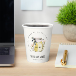 Cute Pastel Watercolor Honey Jar Baby Shower 紙コップ