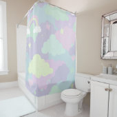 Cute Pastel Whimsical Pattern Fun Girly Cloud  シャワーカーテン (インサイチュ)