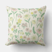 Cute Pastel Wildflower Pattern  クッション (正面)