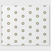 Cute Pastel Yellow Dots with Thick Black Borders  ラッピングペーパー (フラット)