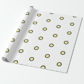 Cute Pastel Yellow Dots with Thick Black Borders  ラッピングペーパー (アンロールド)