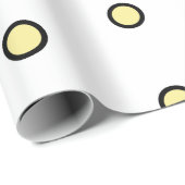 Cute Pastel Yellow Dots with Thick Black Borders  ラッピングペーパー (ロールコーナー)