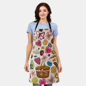 Cute Pastry Confections Sweets エプロン (着用した状態)