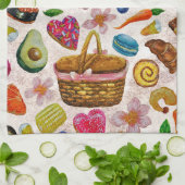 Cute Pastry Confections Sweets キッチンタオル (折り畳み)