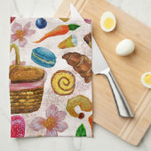 Cute Pastry Confections Sweets キッチンタオル (四つ折り)