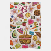 Cute Pastry Confections Sweets キッチンタオル (縦)