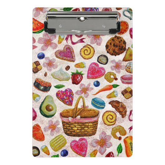 Cute Pastry Confections Sweets ミニクリップボード (正面)