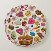 Cute Pastry Confections Sweets ラウンドクッション (裏面)
